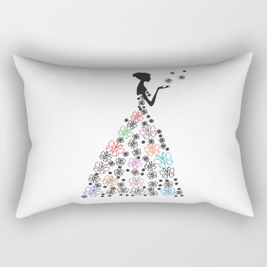 Origami Butterfly Dress No. 1 Rectangular Pillow