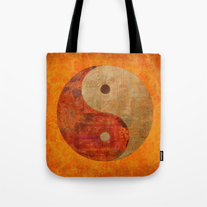 Yin and Yang original collage painting Tote Bag