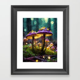 purple mushrooms Framed Art Print