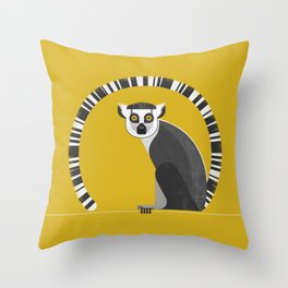 Ring Tailed Lemur Throw Pillow