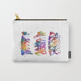 Cervical Thoracic Lumbar Vertebrae Spine Art Colorful Watercolor Gift Anatomy Art Carry-All Pouch