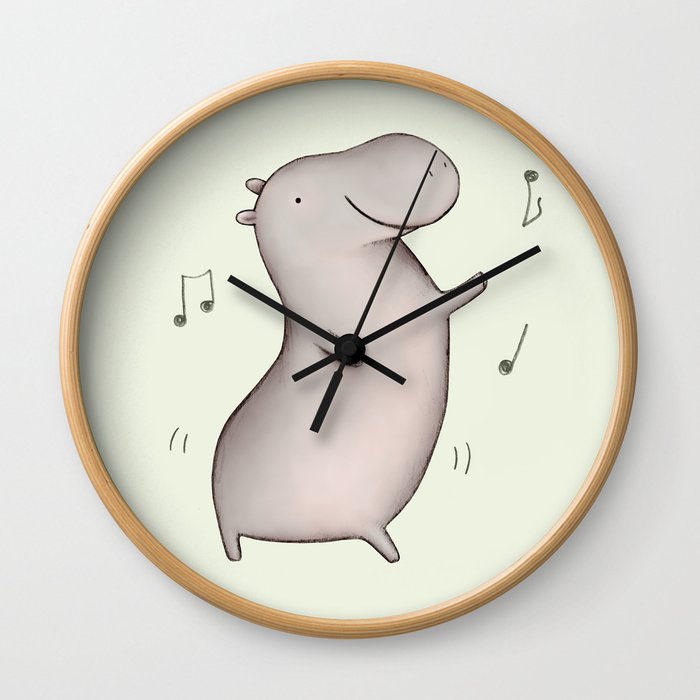 Dancing Hippo Wall Clock