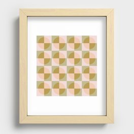Pastel Checkerboard and Transparent Dots Recessed Framed Print