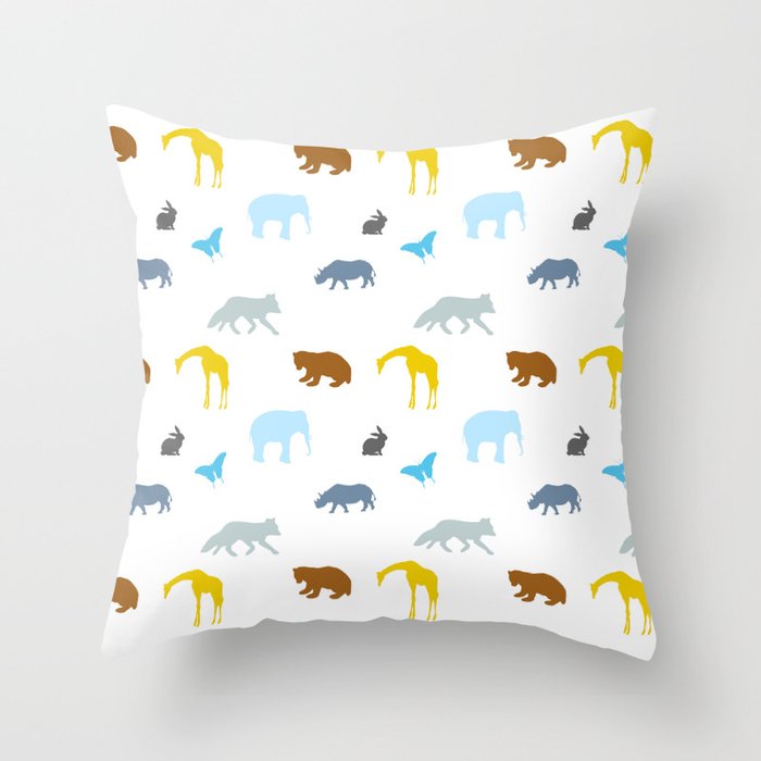 Animals,forest,Scandinavian style art Throw Pillow