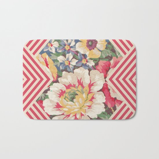 Floral Chevron Bath Mat