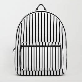 Large Black Pinstripe On White Backpack | Whitelines, Blackpattern, Black and White, Black, Classic, Stripes, Pattern, Graphicdesign, Pinstripes, Contrasting 