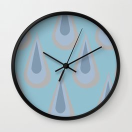 Drippin - Blue Colorful Decorative Art Pattern Wall Clock