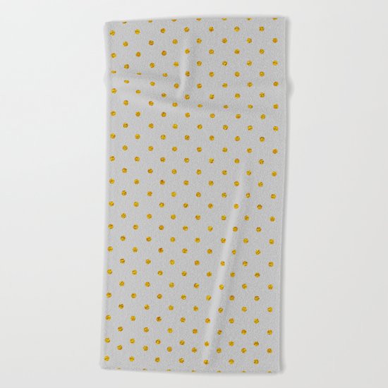 Polka dot dance on grey Beach Towel
