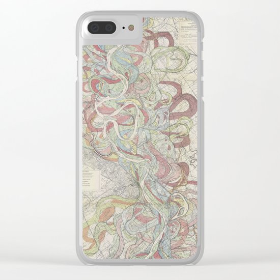Beautiful Map of the Lower Mississippi River Clear iPhone Case