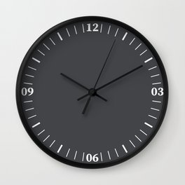 ASPHALT COLOR. Solid Color Dark Gray Wall Clock