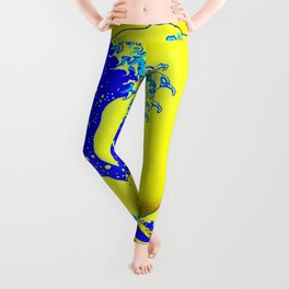The Great Wave Remix in Yellow Leggings