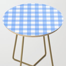 Classic Check - deep sky blue Side Table