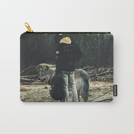 Kid with wolf Carry-All Pouch