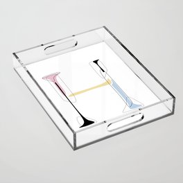 Pastel H / capital letter illustration Acrylic Tray