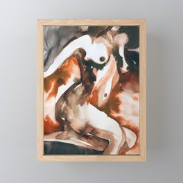 abstract nude, warm tones Framed Mini Art Print