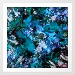 Impulse Art Print | Blue, Deep, Surface, Colour, Digital, Shades, Turquoise, Painting, Intensity, Movement 