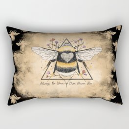 Gold Bee Art Rectangular Pillow