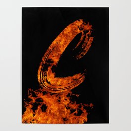 Burning on Fire Letter C Poster