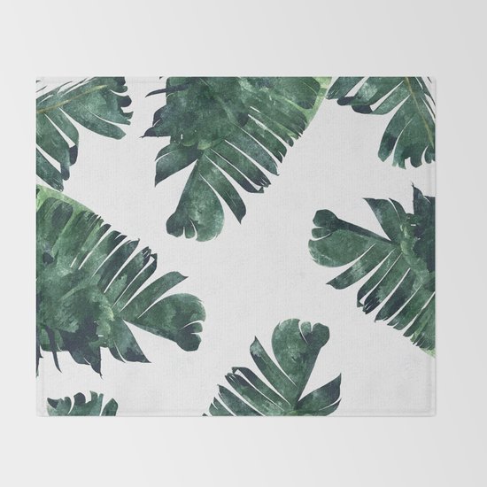 Banana Leaf Watercolor #society6 #buy #decor Throw Blanket