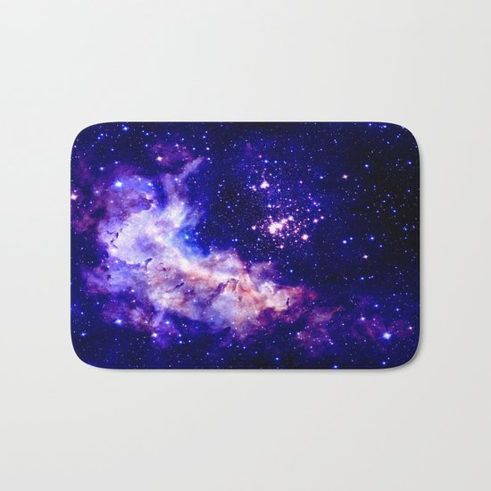 indigo galaxy : Celestial Fireworks Bath Mat