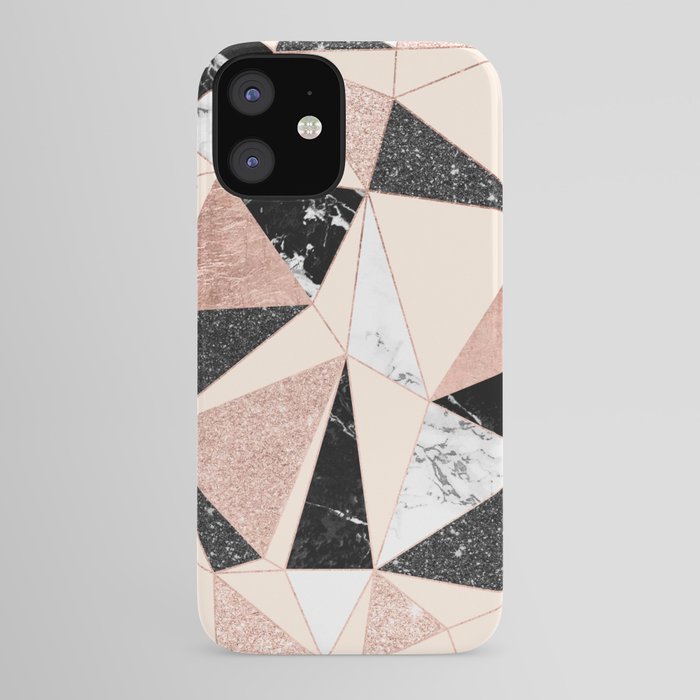 Modern Black White Marble Rose Gold Glitter Foil Geometric Abstract Triangles Pattern Iphone Case By Girlytrend Society6 Elephant rose gold marble art print by peggieprints society6. society6