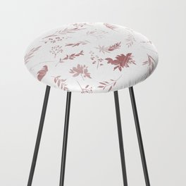 Modern Pink White Watercolor Gradient Floral Foliage Counter Stool