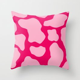 Pink on Pink Howdy Yeehaw Cow Spots Throw Pillow