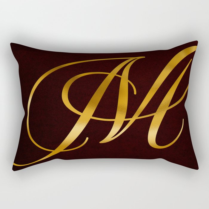 Golden letter M in vintage design Rectangular Pillow