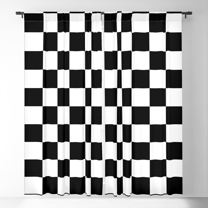 Checkered (Black & White Pattern) Blackout Curtain