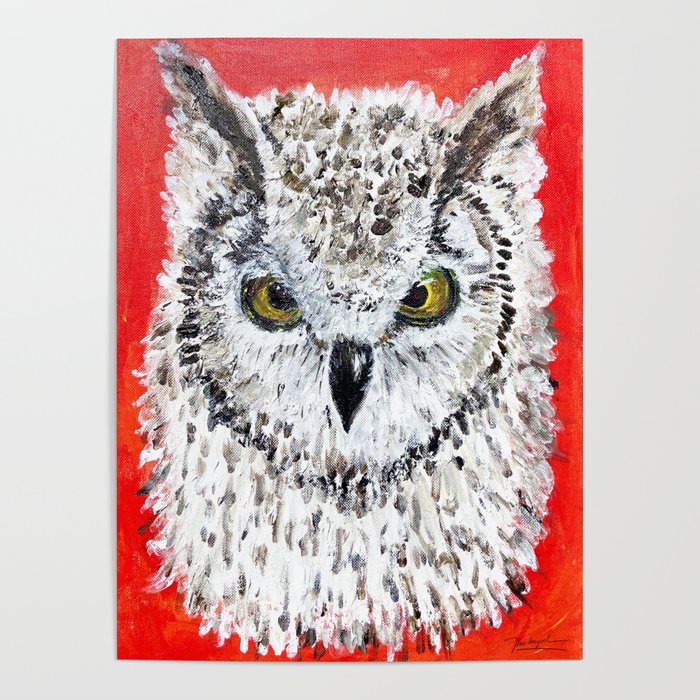 White Owl Animal Poster