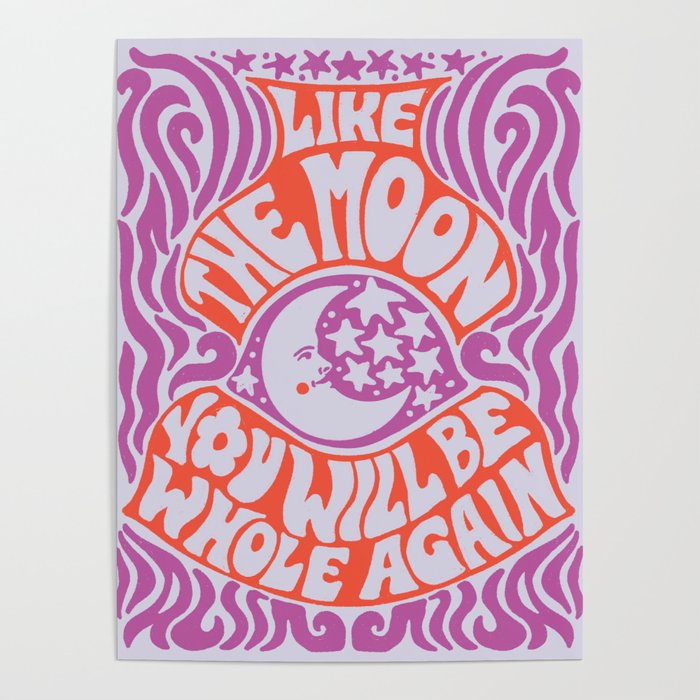Groovy Moon Poster