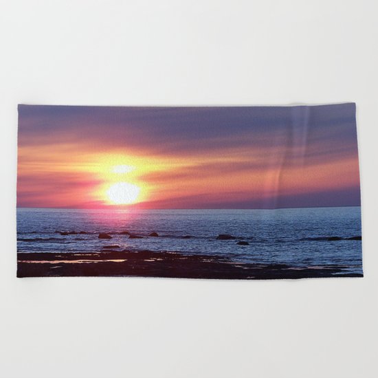 Double Sun Sunset Beach Towel