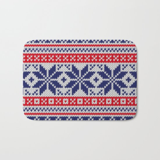 Winter knitted pattern 7 Bath Mat