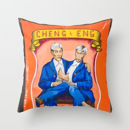 Cheng & Eng Sideshow Banner Throw Pillow