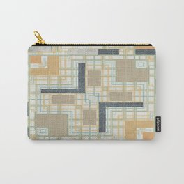 Burlap Texture Geo Pattern Carry-All Pouch