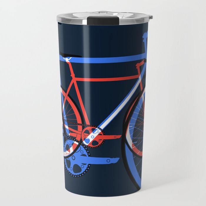 Fixed Gear Road Bikes – Blue, Purple and Red Travel Mug