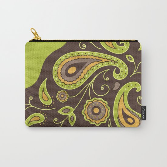 Paisley Green Pattern Carry-All Pouch