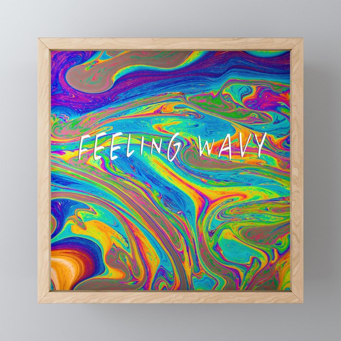 Feeling Wavy 2 - 2020 Oil Spill - Abstract Framed Mini Art Print