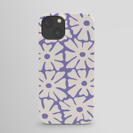Mid-Century Flowers in Blue & White iPhone Case