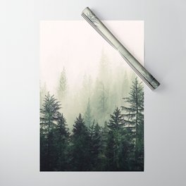Foggy Pine Trees Wrapping Paper