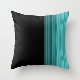 Black to turquoise stripes Throw Pillow