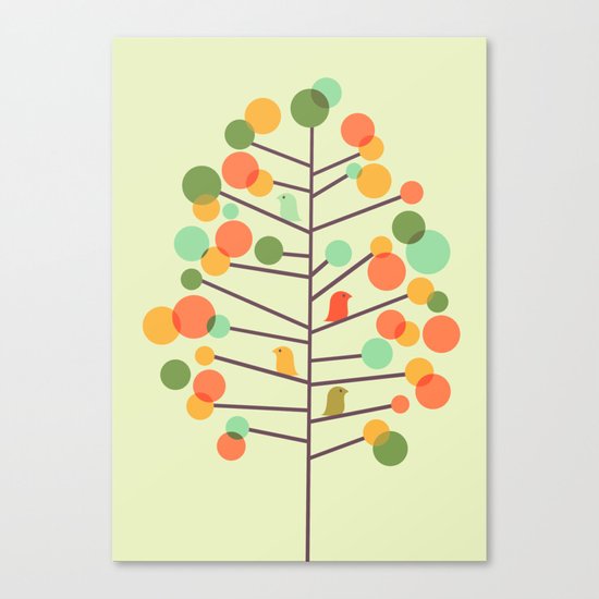 Happy Tree - Tweet Tweet Canvas Print