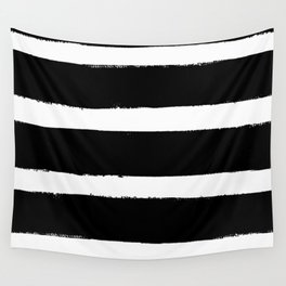 Black & White Paint Stripes by Friztin Wall Tapestry