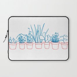 Teal Plants in Red Pots Laptop Sleeve