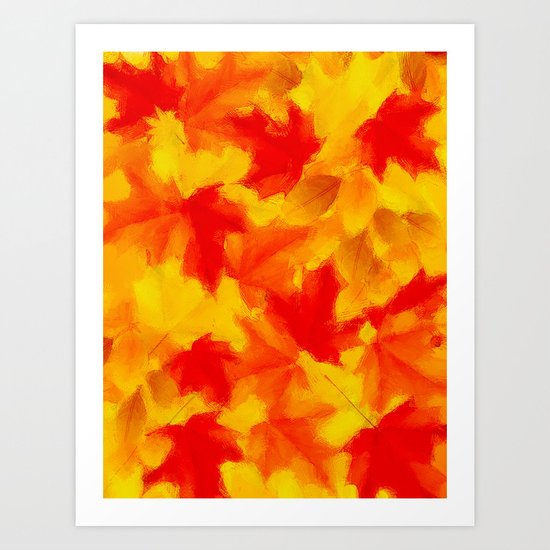Autumn leaf abstract Art Print