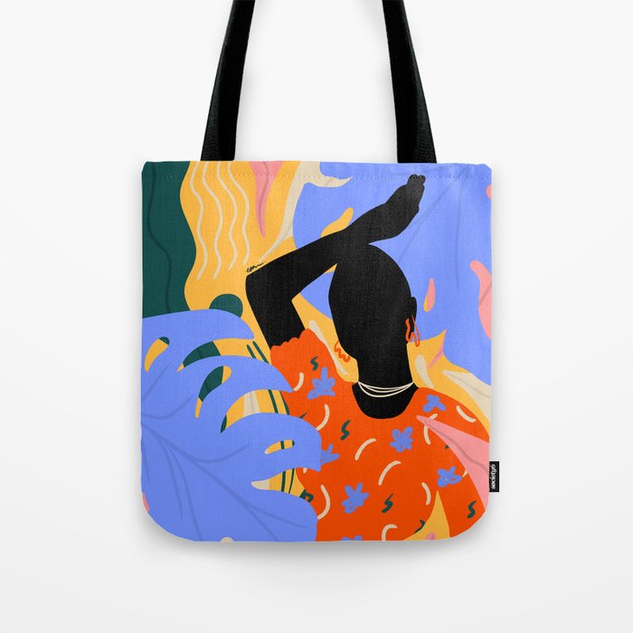 Woman in the wild nature  Tote Bag