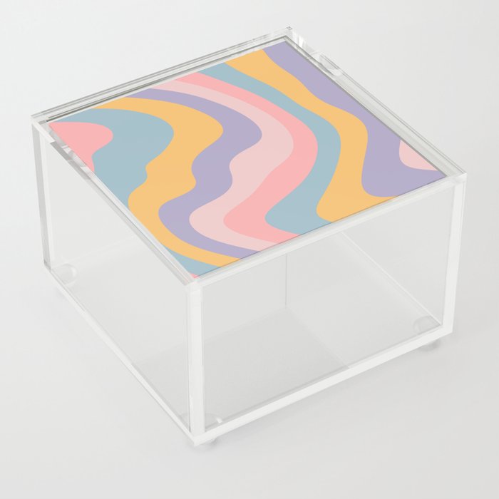 Danish Pastel Abstract Wavy Swirl Acrylic Box