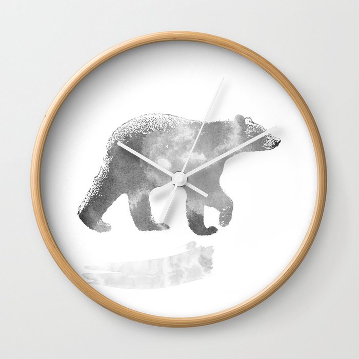 graphic bear III Wall Clock