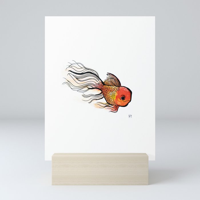 Goldfish Watercolor Print Mini Art Print