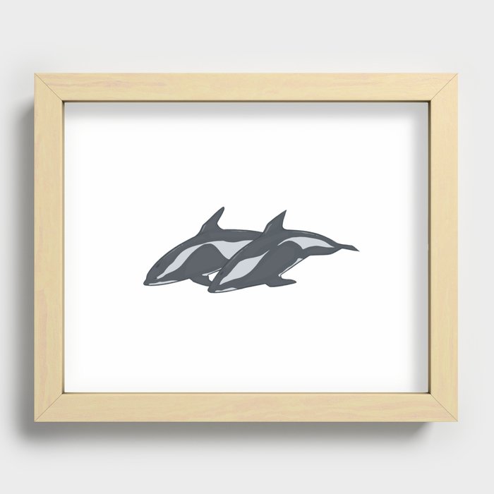 Hourglass Dolphins Recessed Framed Print